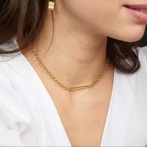 NIB Gorjana Lou Tag Necklace Gold $75